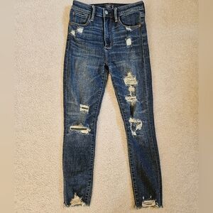 Abercrombie & Fitch Simone High Rise Ankle Ripped Jeans 2/26